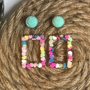 Valentine’s Day hearts dangle earrings